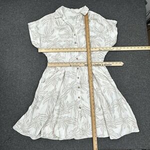 Taylor Women Palm Print Shirt Dress Button Front Midi Size 12